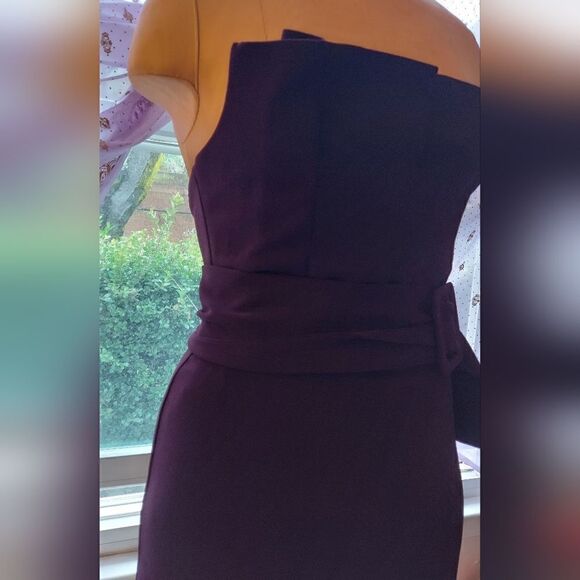 NWT - NBD Lizette Mini Dress with Belt Purple Ponte Fabric Size S - Picture 11 of 13